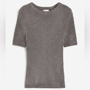H&M Metallic Ribbed Knit Top⛓️
